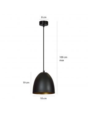 LENOX 1 BLACK-GOLD 410/1 nowoczesna lampa wisząca Czarno / Złota EMIBIG