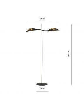 LOTUS LP2 BLACK/GOLD 1106/LP2 lampa podłogowa oryginalny Design abażury EMIBIG