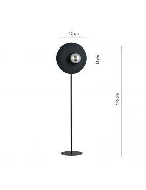 OSLO LP1 BLACK/GRAFIT 1186/LP1 nowoczesna lampa podłogowa szklany klosz EMIBIG