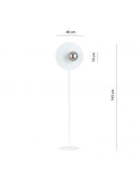 OSLO LP1 WHITE/GRAFIT 1188/LP1 nowoczesna lampa podłogowa szklany klosz EMIBIG