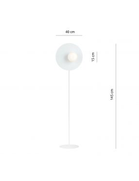 OSLO LP1 WHITE/OPAL 1189/LP1 nowoczesna lampa podłogowa szklany klosz EMIBIG