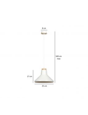 PADERN 1 WHITE 1041/1 nowoczesna lampa sufitowa biała drewniane elementy EMIBIG