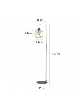 PINETA LP1 BLACK 559/LP1 lampa podłogowa złoty druciak najnowszy design EMIBIG