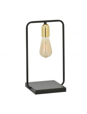 SAVO LN1 BLACK-GOLD 353/LN1 lampka nocna w stylu Loft Edison czarna złote dodatki EMIBIG