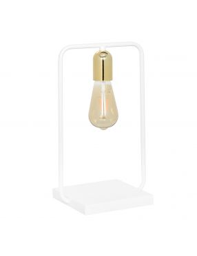 SAVO LN1 WHITE-GOLD 354/LN1 lampka nocna w stylu Loft Edison biała złote dodatki EMIBIG