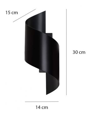SPINER BLACK 920/2 nowoczesny kinkiet LED zakręcony czarny różne kolory DESIGN EMIBIG