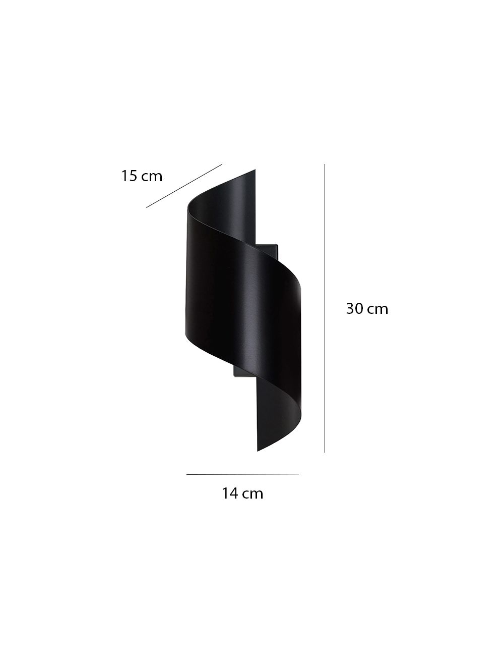 SPINER BLACK 920/2 nowoczesny kinkiet LED zakręcony czarny różne kolory DESIGN EMIBIG