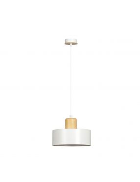 TORIN 1 WHITE 1047/1 nowoczesna lampa sufitowa biała drewniane elementy EMIBIG