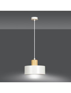TORIN 1 WHITE 1047/1 nowoczesna lampa sufitowa biała drewniane elementy EMIBIG