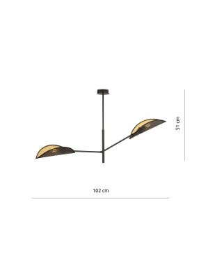 VENE 2 BLACK/GOLD 1158/2 lampa sufitowa żyrandol oryginalny design abażury EMIBIG