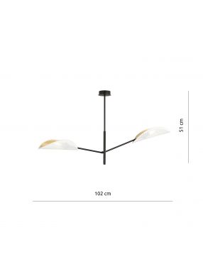 VENE 2 WHITE/GOLD 1159/2 lampa sufitowa żyrandol oryginalny design abażury EMIBIG