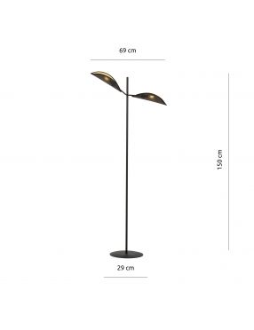 VENE LP2 BLACK/GOLD 1158/LP2 lampa podłogowa oryginalny design abażury EMIBIG