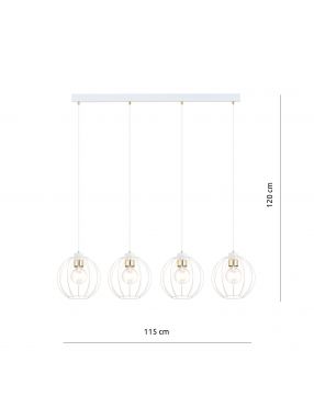 GINO 4 WHITE/GOLD 1223/4 lampa wisząca regulowana czarna styl loftowy EMIBIG